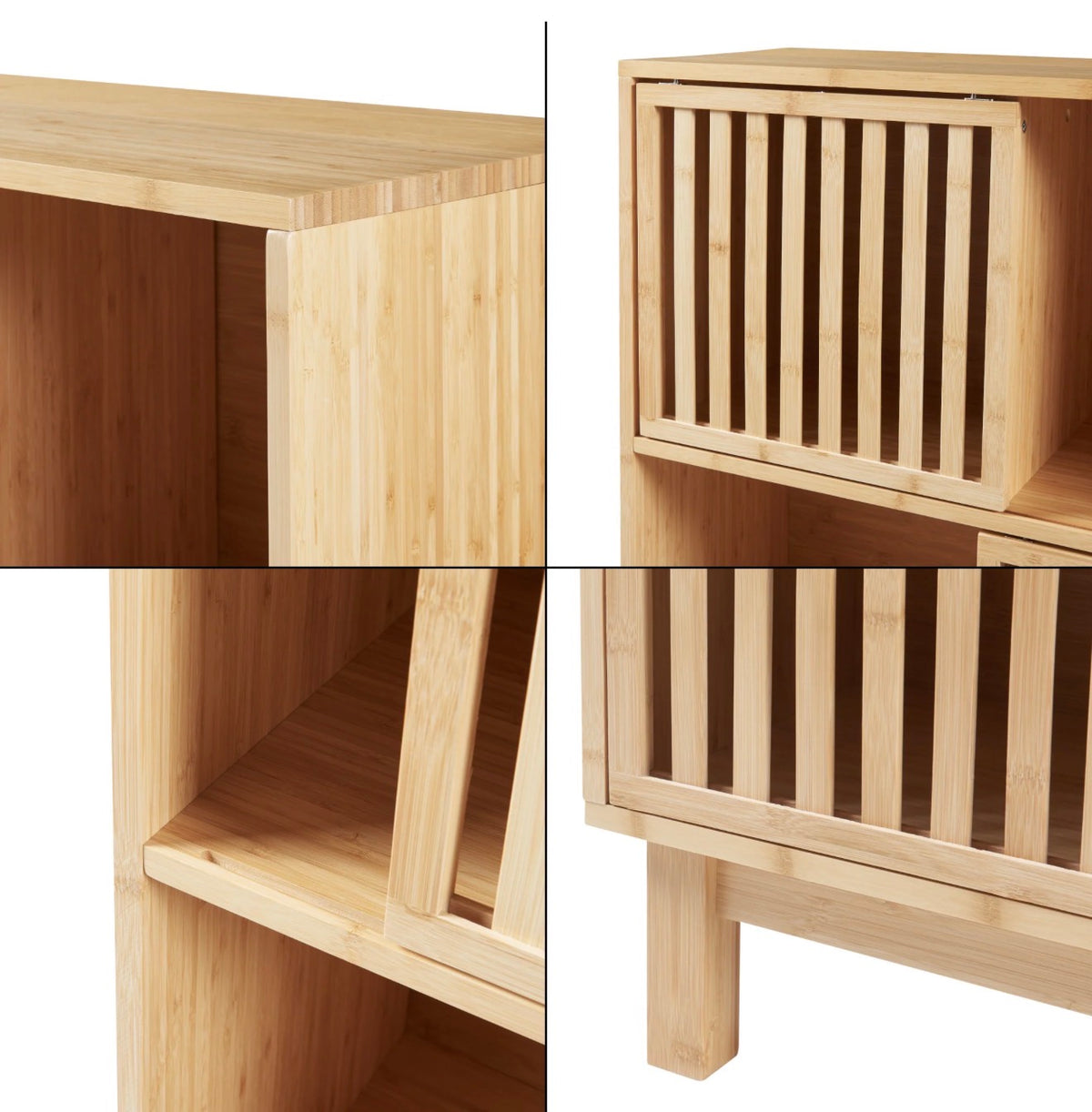 Bamboo Cabinet with Open Shelves