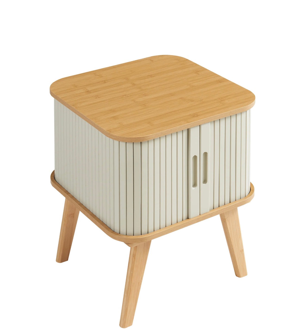 Ribbed Two-Door Bedside Table