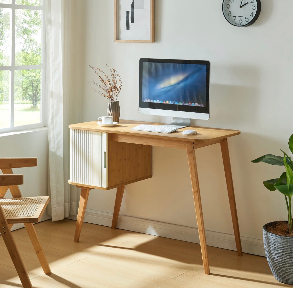Scandinavian Writing Desk with Storage