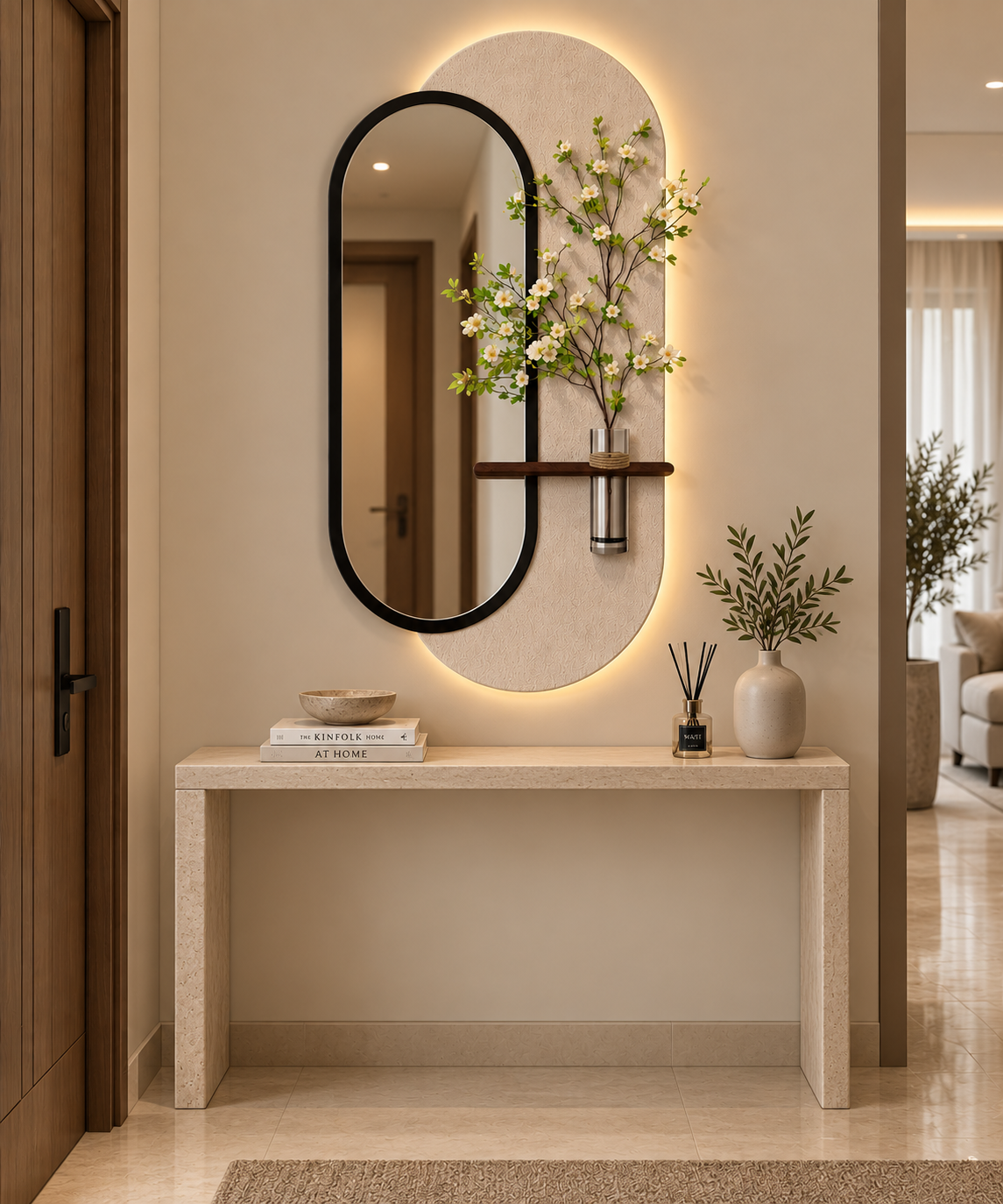 3D Sandstone Relief LED Mirror Wall Décor - 120*60