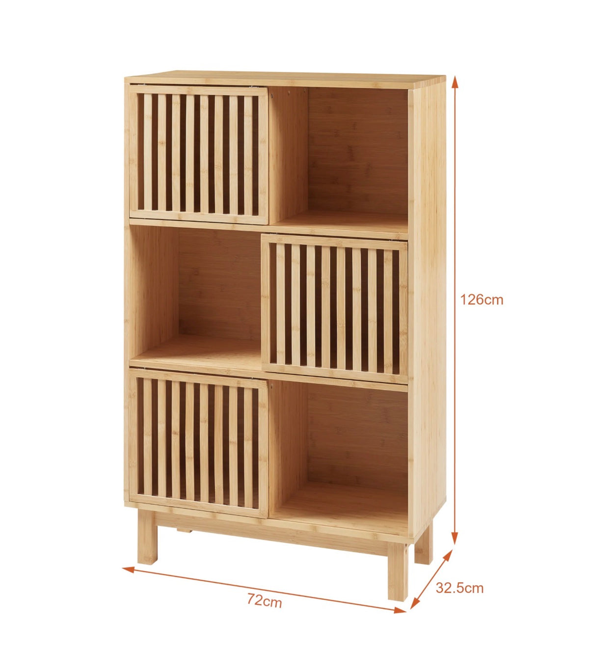 Bamboo Cabinet with Open Shelves