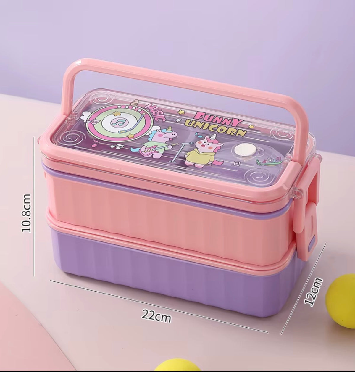 2-Tier Lunch Box with Handle & Mini Bowl – 1360ml