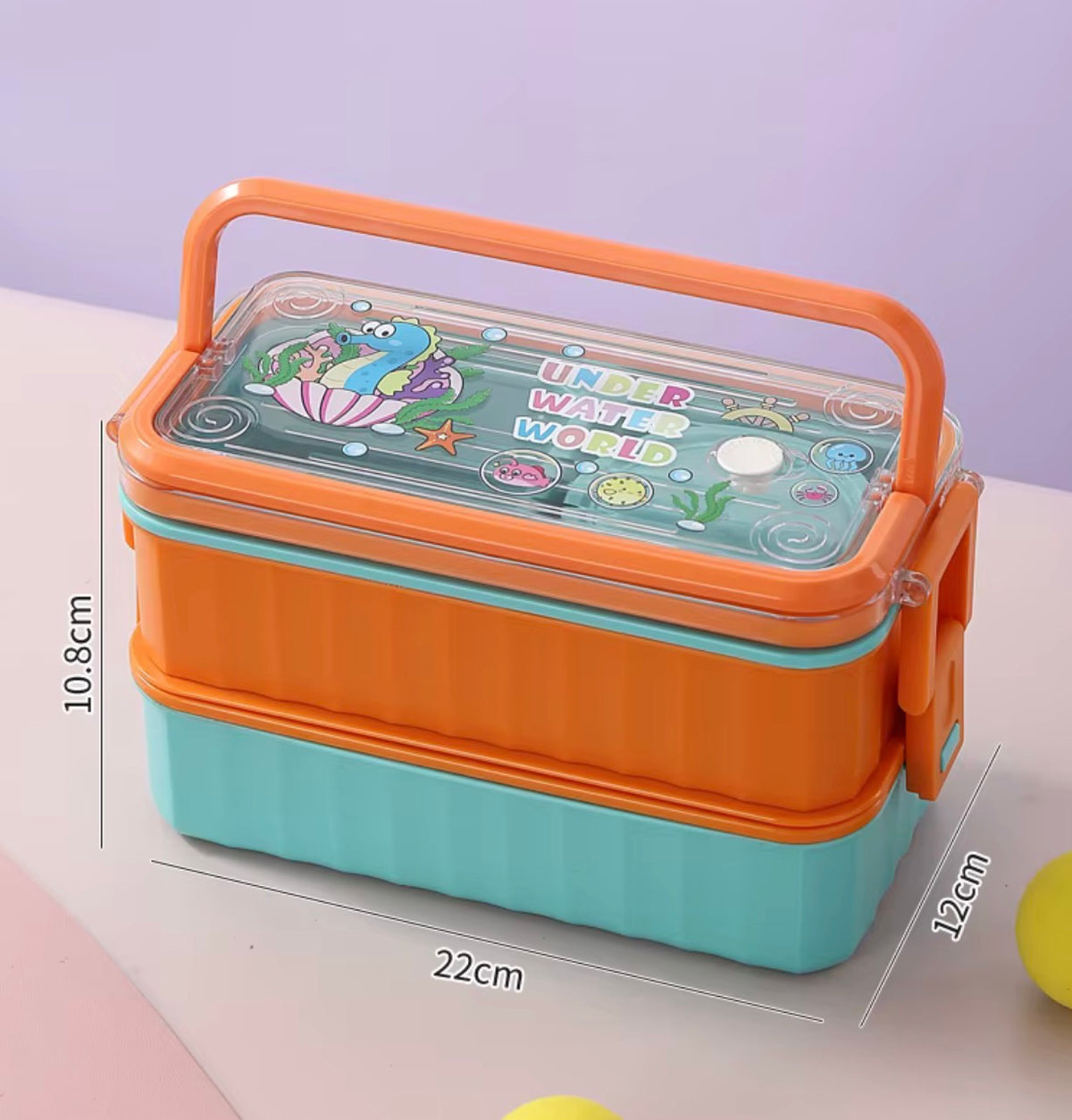 2-Tier Lunch Box with Handle & Mini Bowl – 1360ml