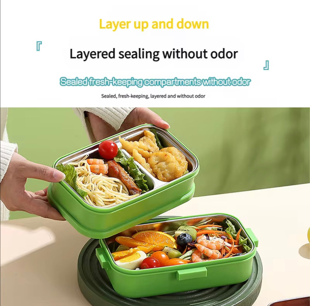 Kids Double-Layer Stainless Steel Lunch Box 700ml*2