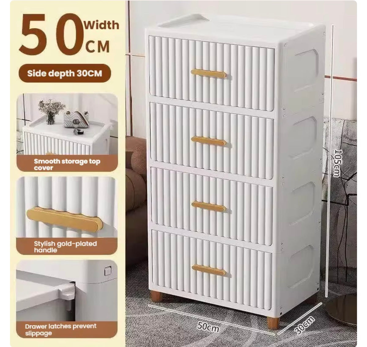 4-Drawer Wide Storage Cabinet