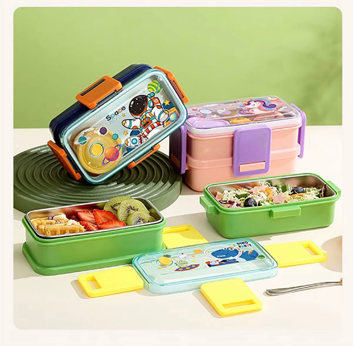 Kids Double-Layer Stainless Steel Lunch Box - 500ml*2