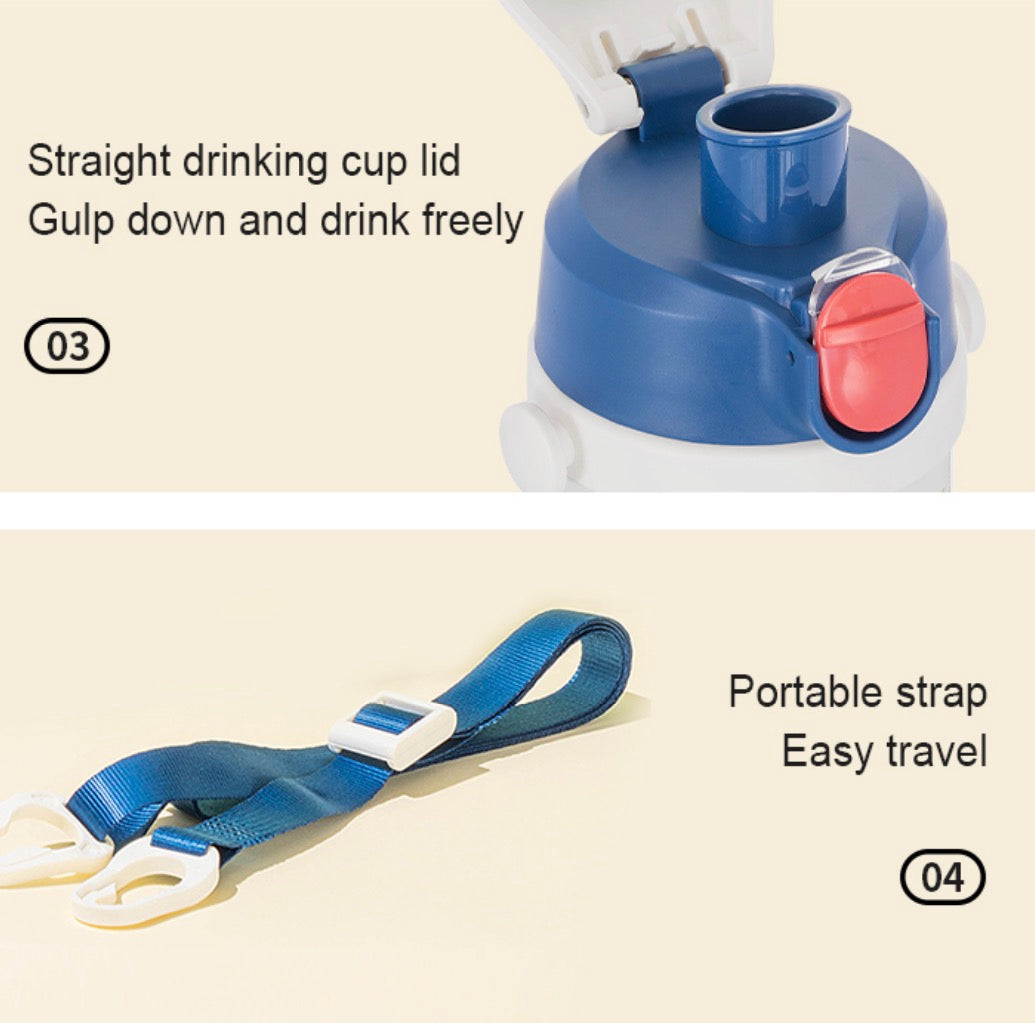 Kids 2-Way Drinking Insulated Bottle with Strap