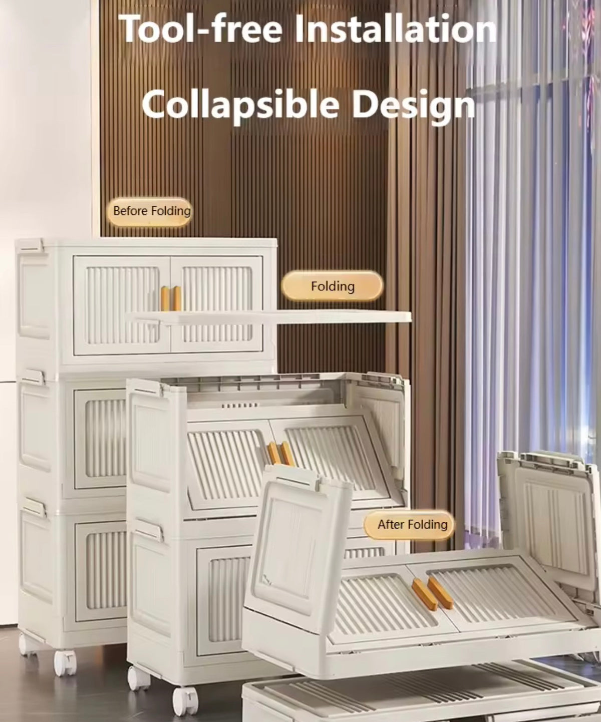 4-Layer Foldable Storage Cabinet – 80 cm