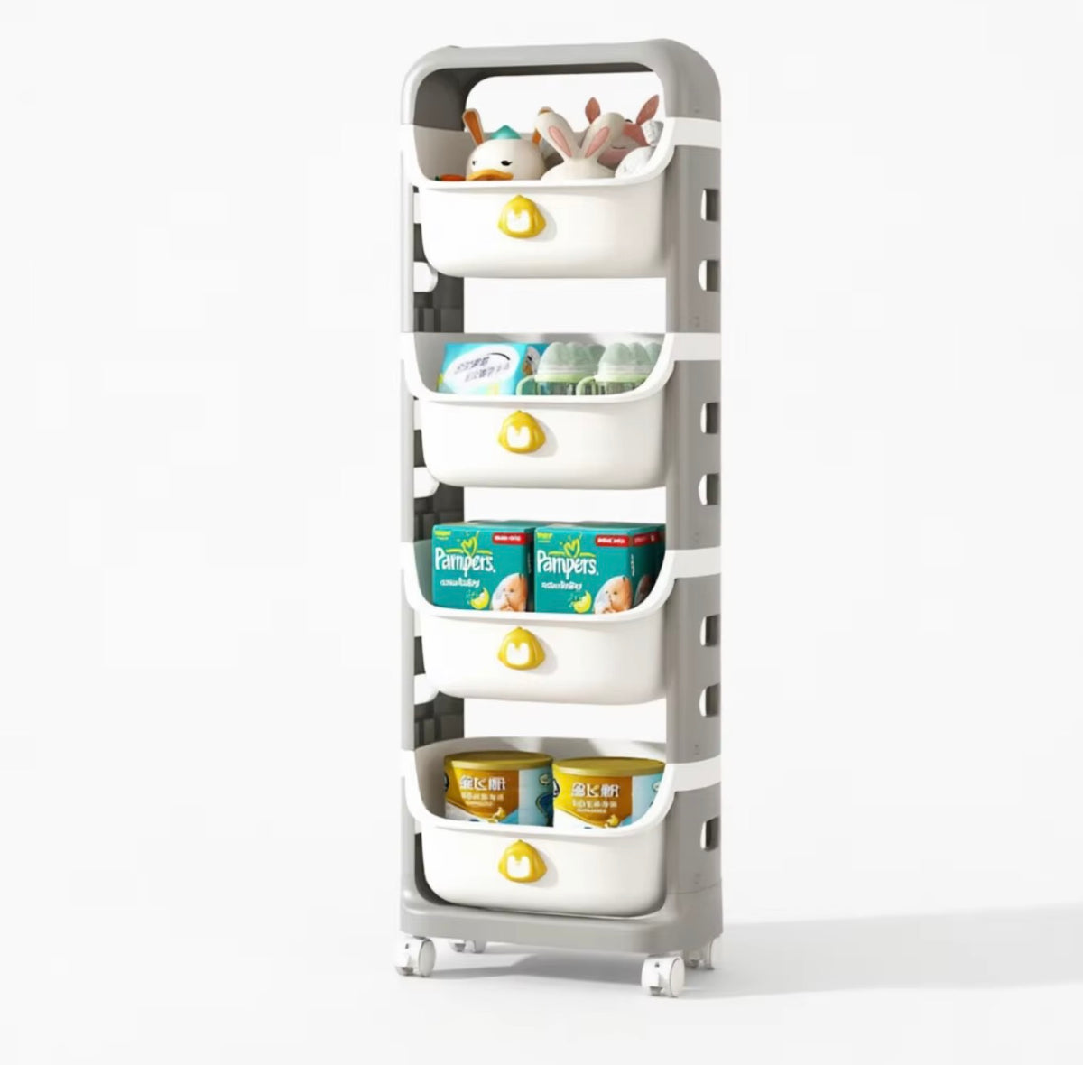 Bunny 4-Tier Rolling Storage Organizer.