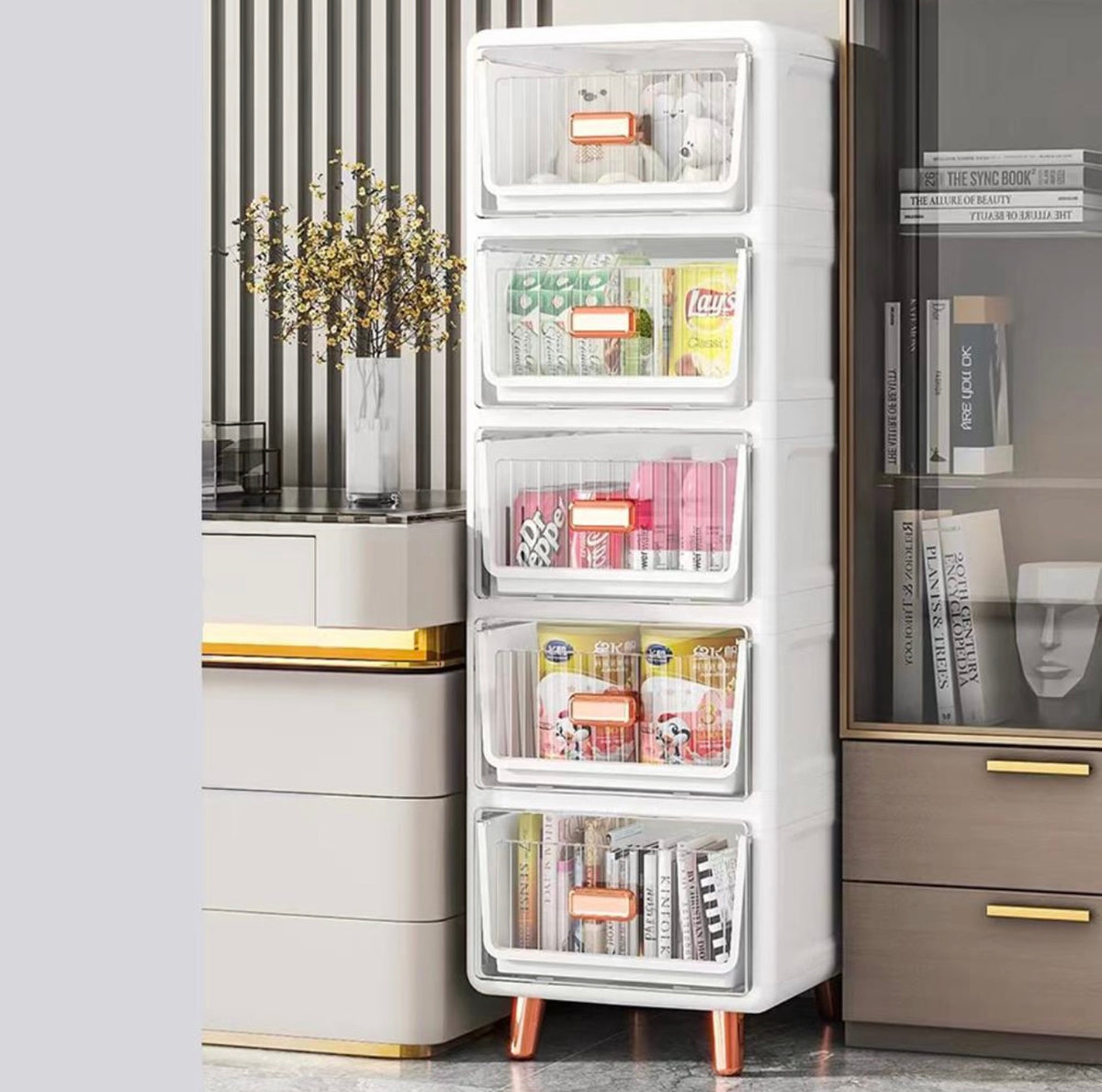 5-Layer Transparent Storage Cabinet