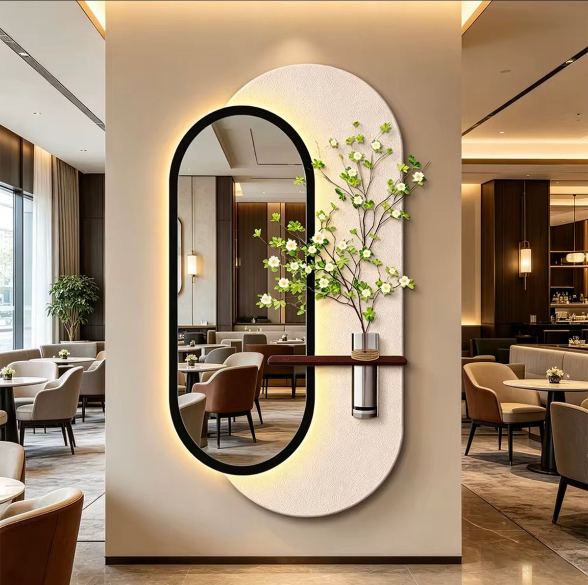 3D Sandstone Relief LED Mirror Wall Décor - 120*60