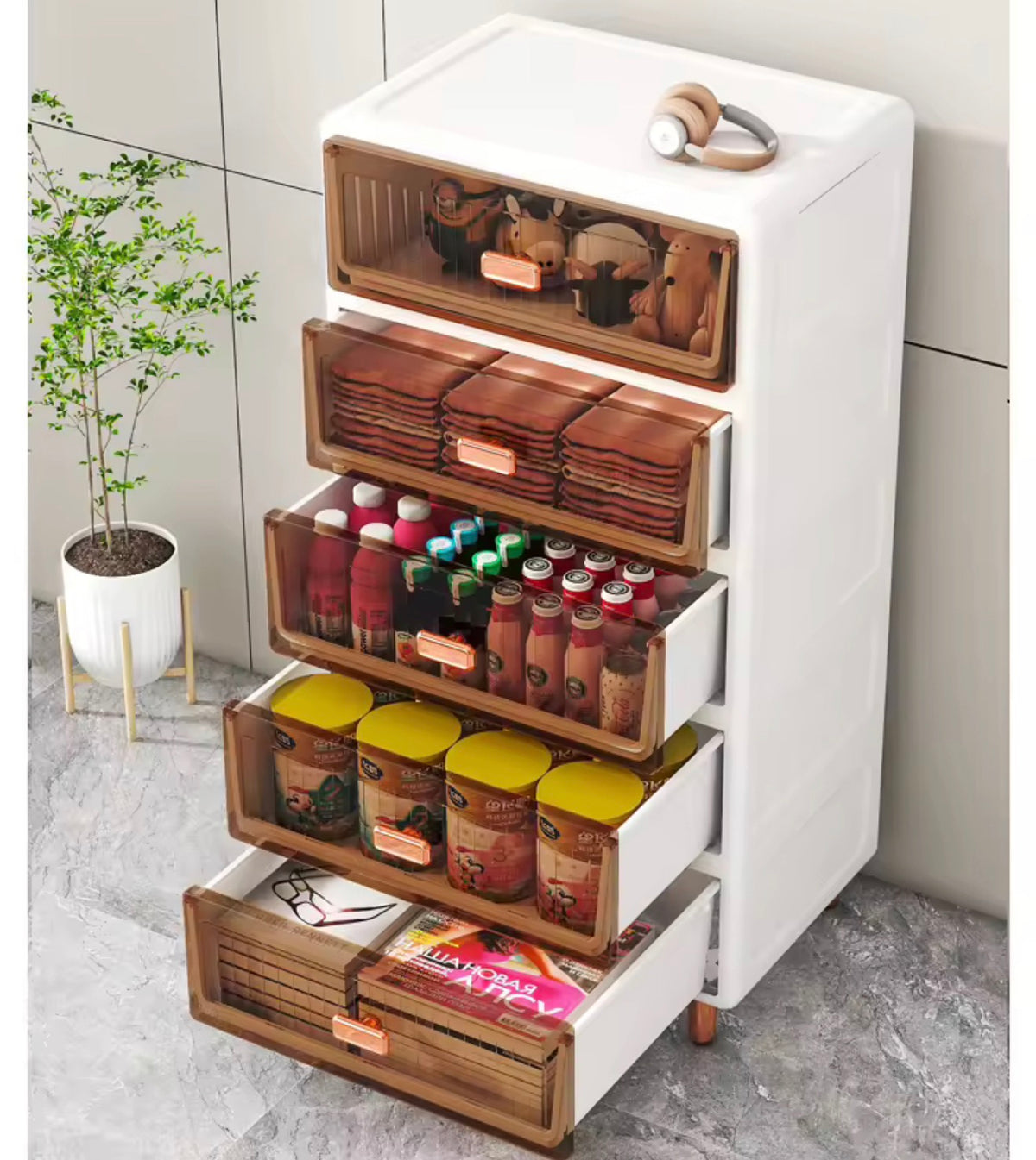 5-Layer Transparent Storage Cabinet