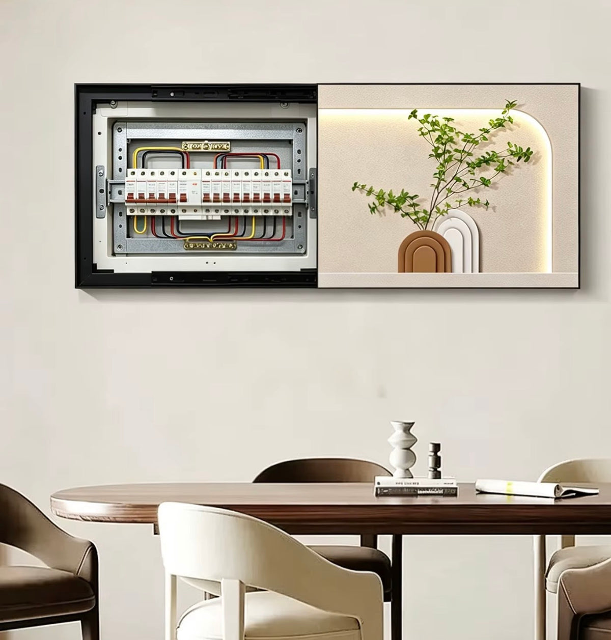 Decorative LED Electrical Box Cover Wall Art – 60 × 50 cm