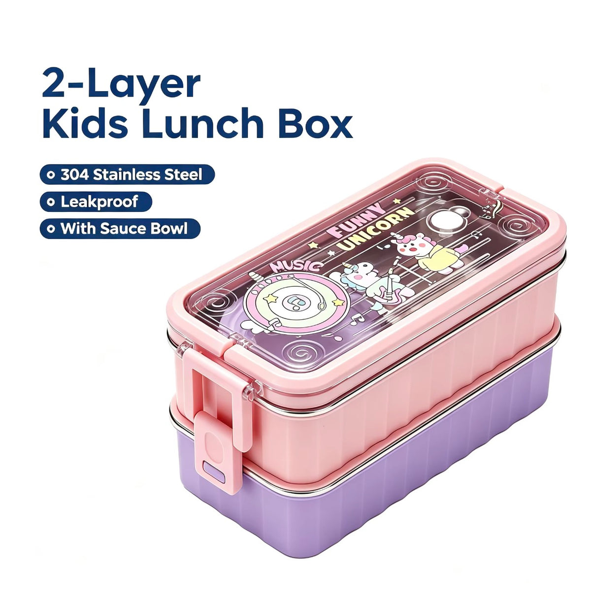 2-Tier Lunch Box with Handle & Mini Bowl – 1360ml