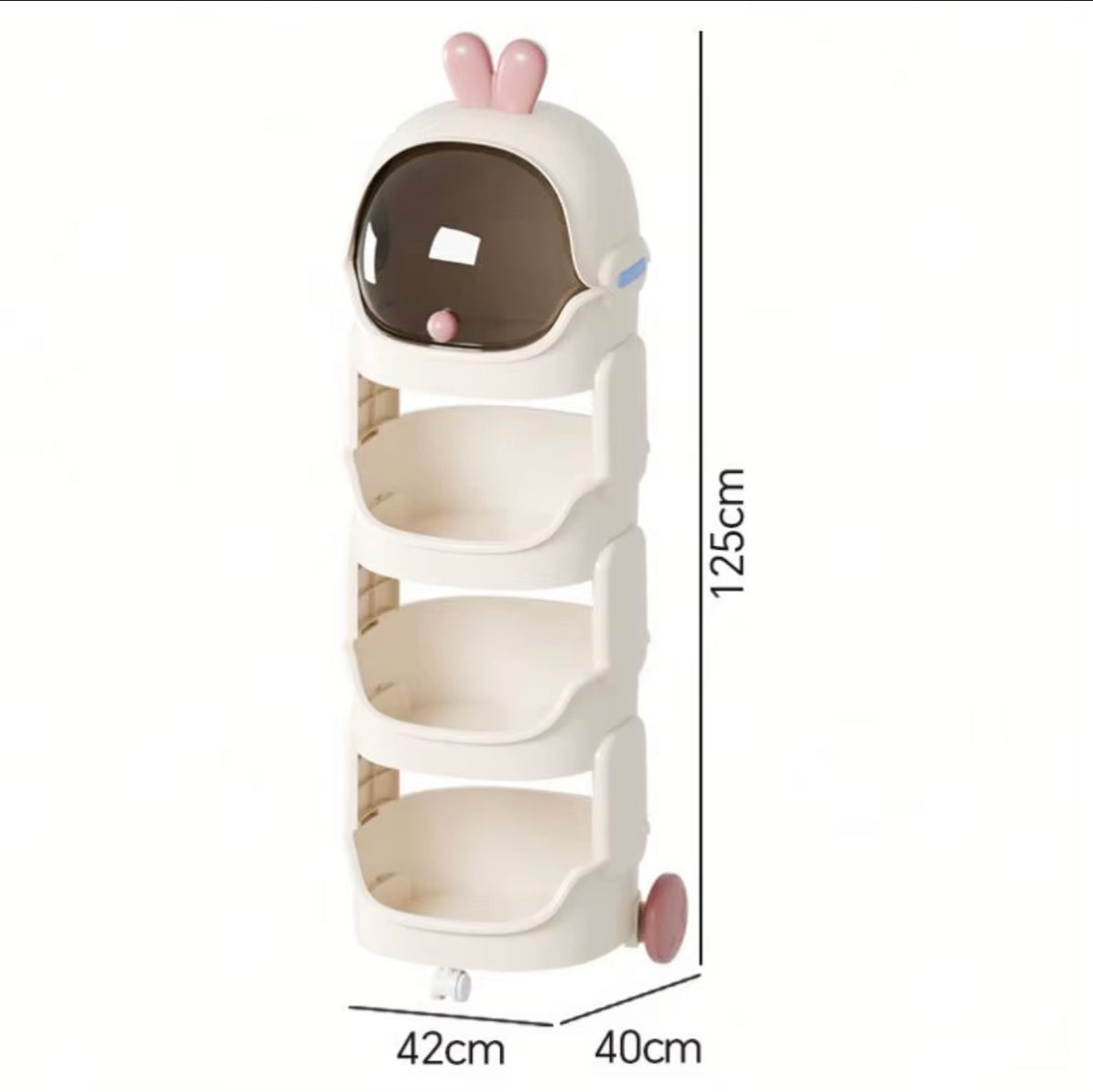 White rabbit four-tier storage organizer