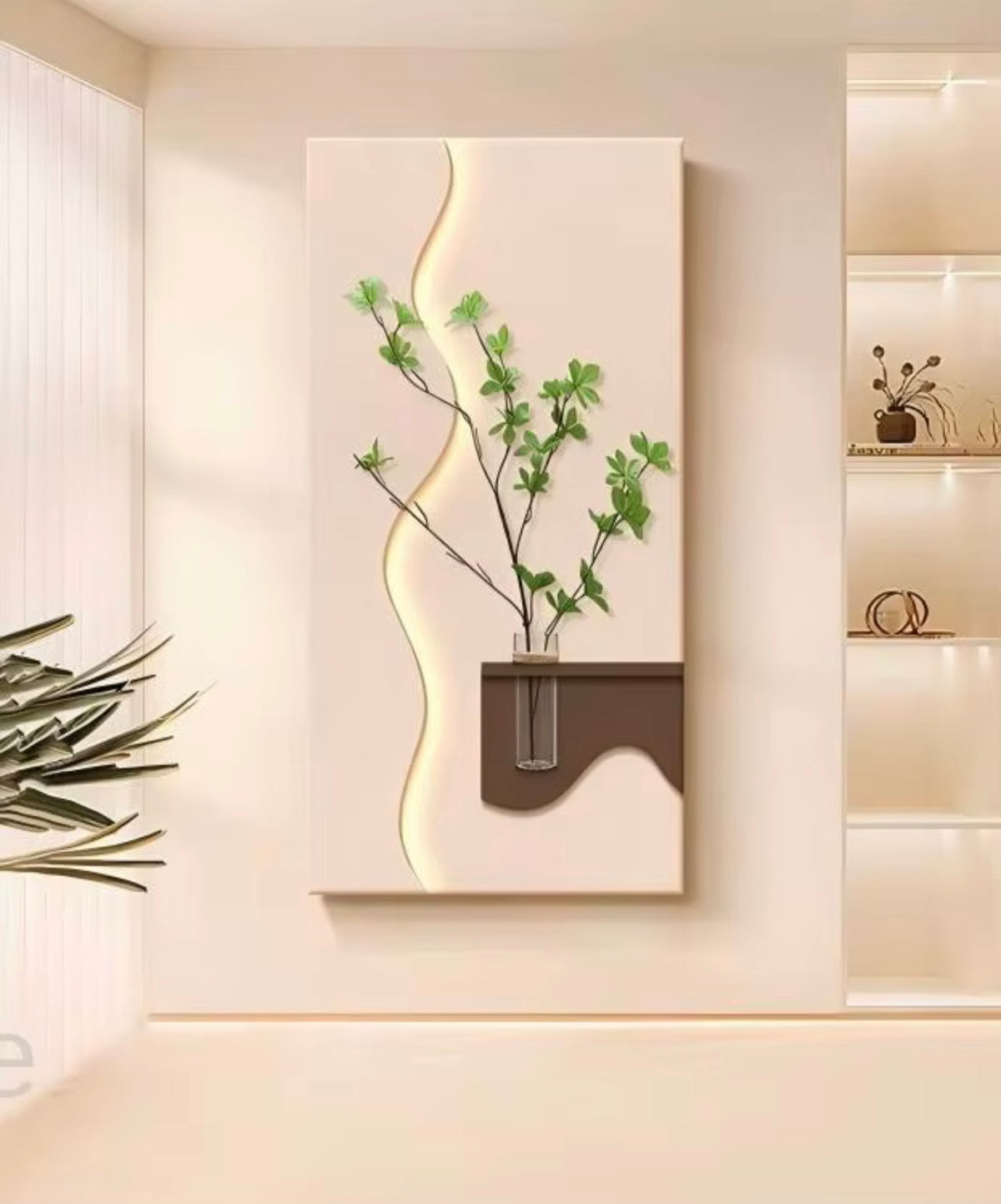 LED Green Plant Wall Art – 70 × 140 cm