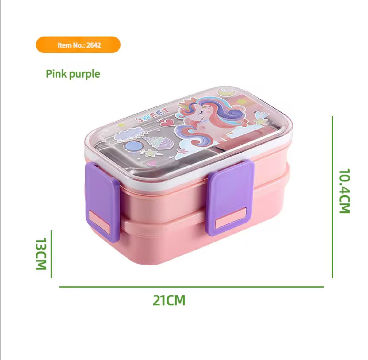 Kids Double-Layer Stainless Steel Lunch Box 700ml*2