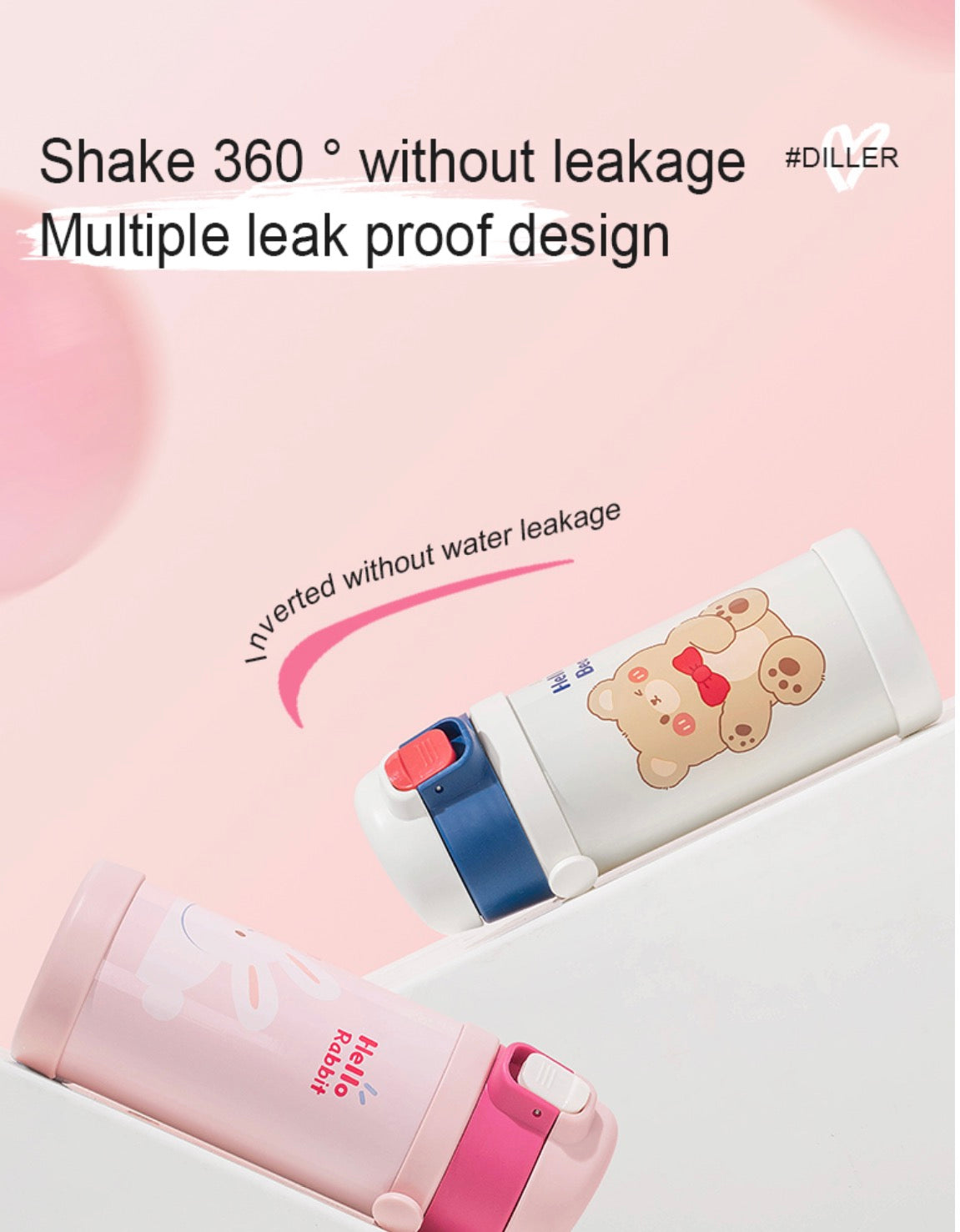 Kids 2-Way Drinking Insulated Bottle with Strap