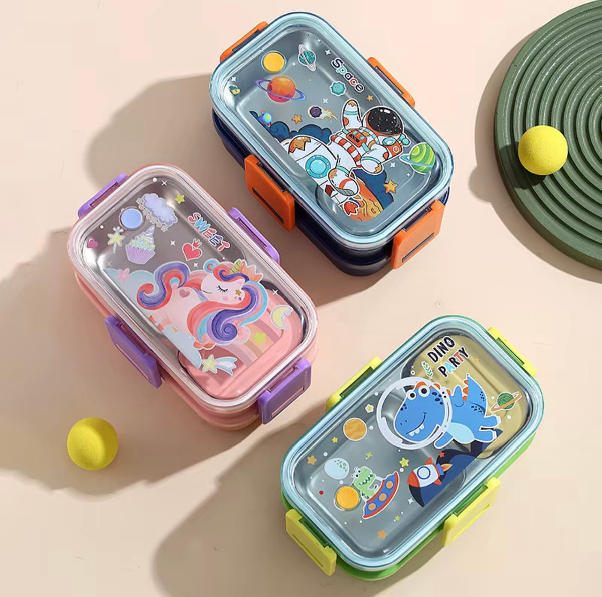 Kids Double-Layer Stainless Steel Lunch Box 700ml*2