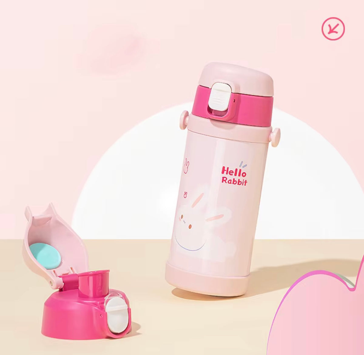 Kids 2-Way Drinking Insulated Bottle with Strap