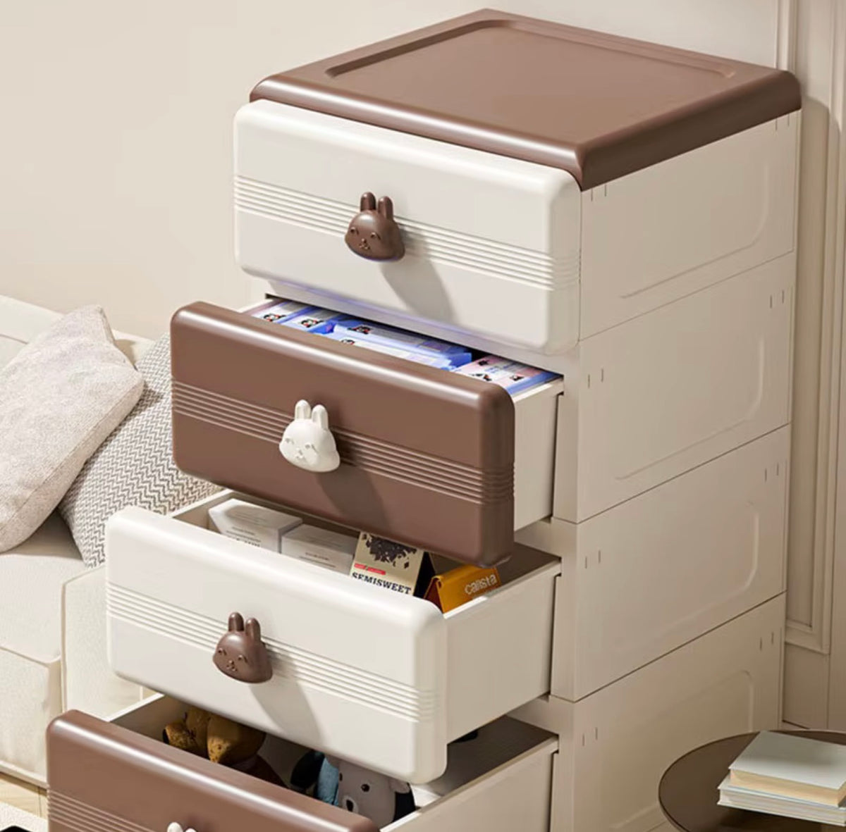 4-Layer Storage Drawer Cabinet – rabbit handle - 45 cm