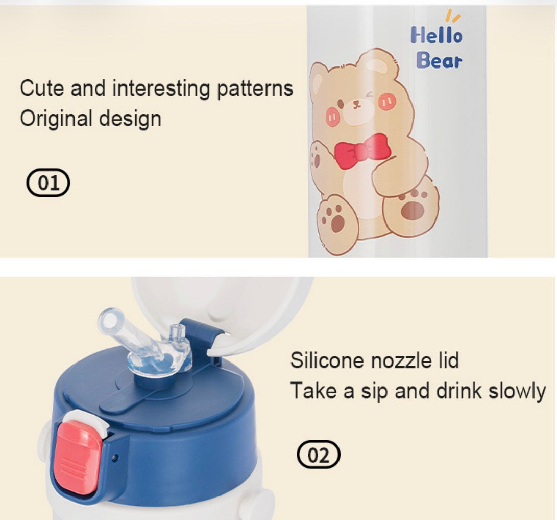 Kids 2-Way Drinking Insulated Bottle with Strap