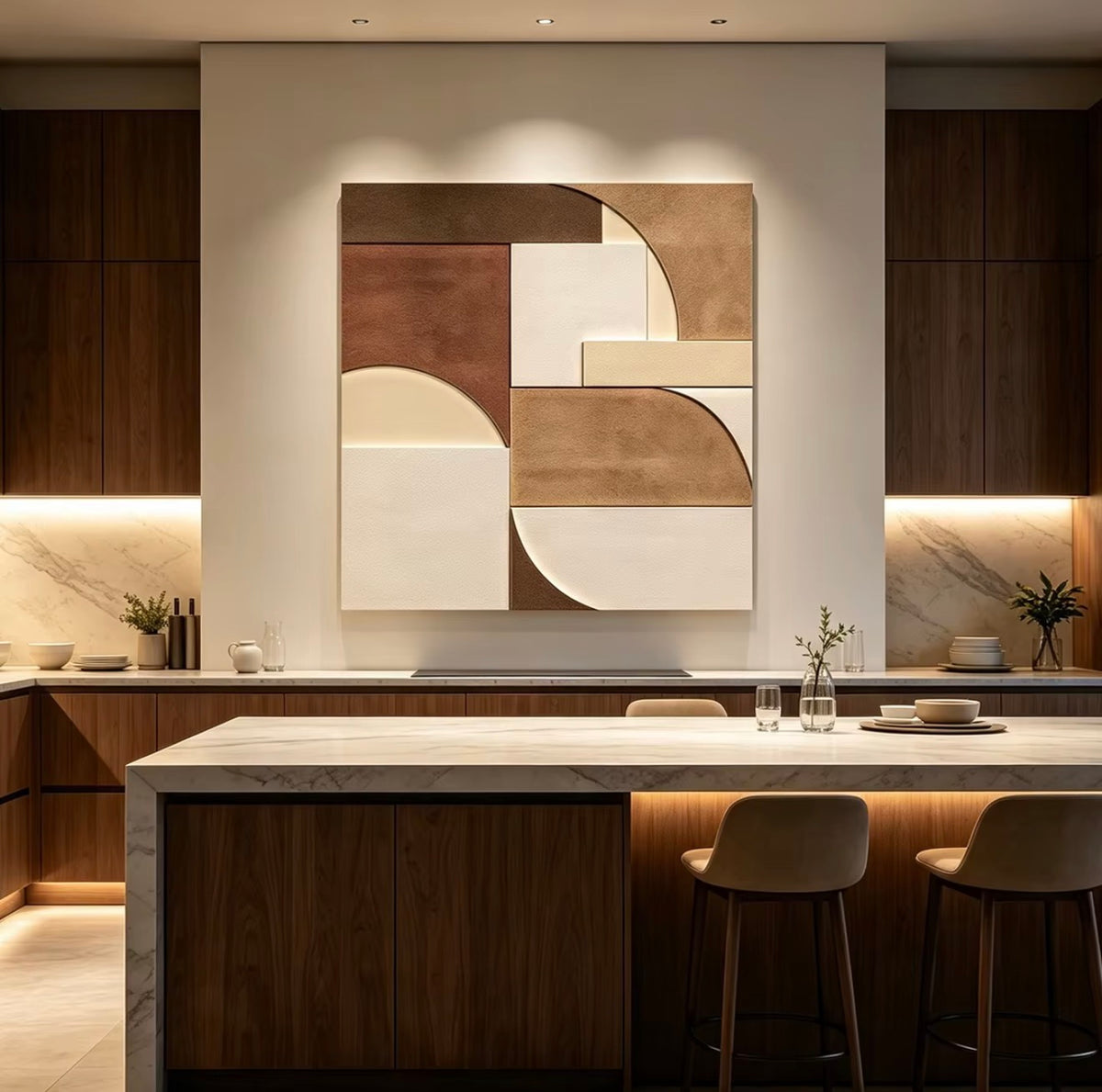 Art Deco Abstract Wall Art – 80 × 80 cm