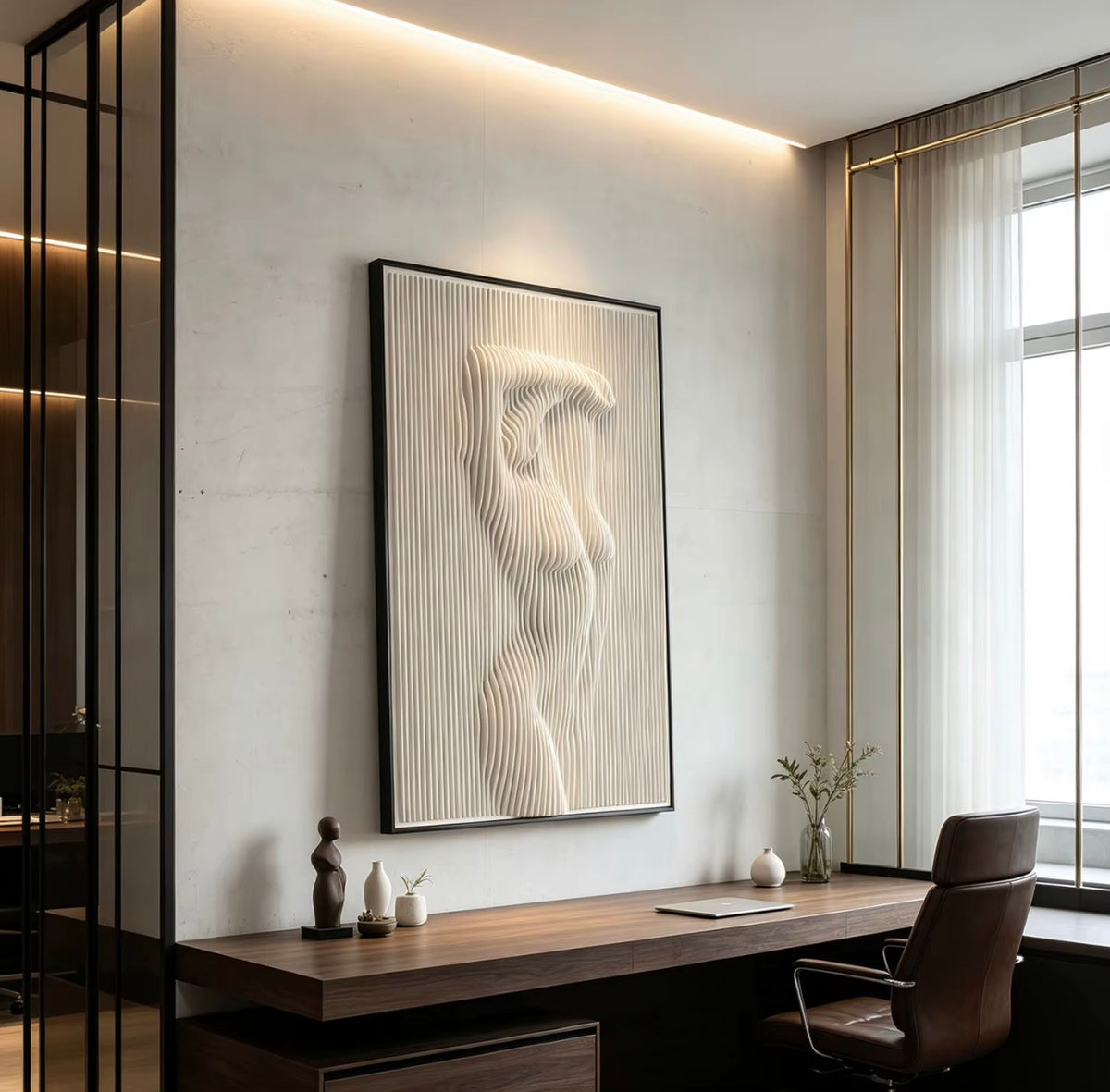 3D Female Body Wave Wall Art – 80 × 120 cm