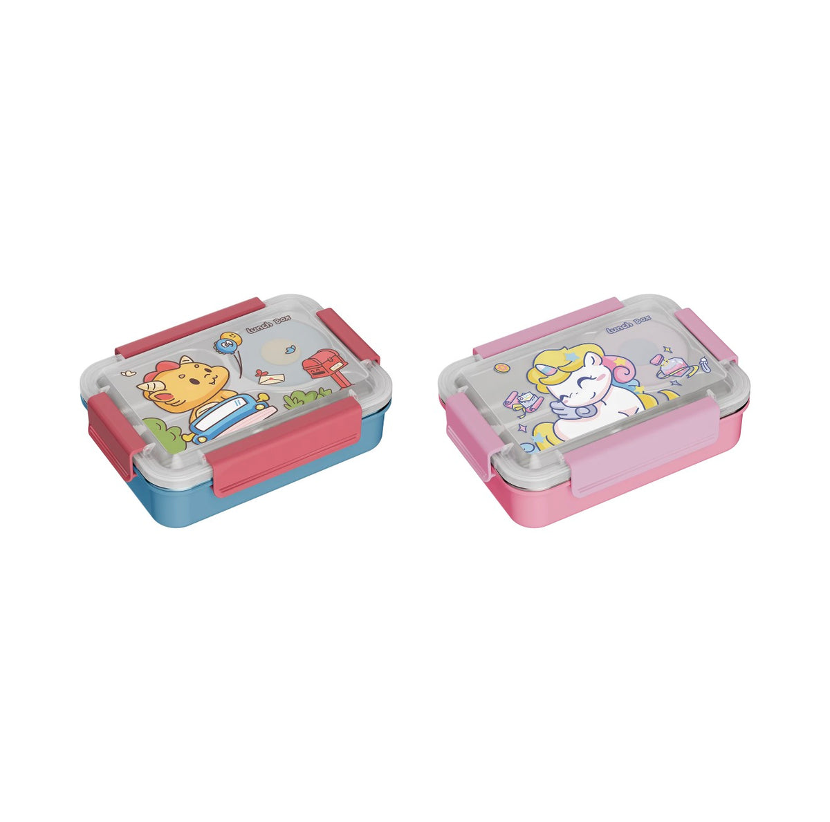 1.7L Stainless Steel Lunch Box with Spoon & Fork