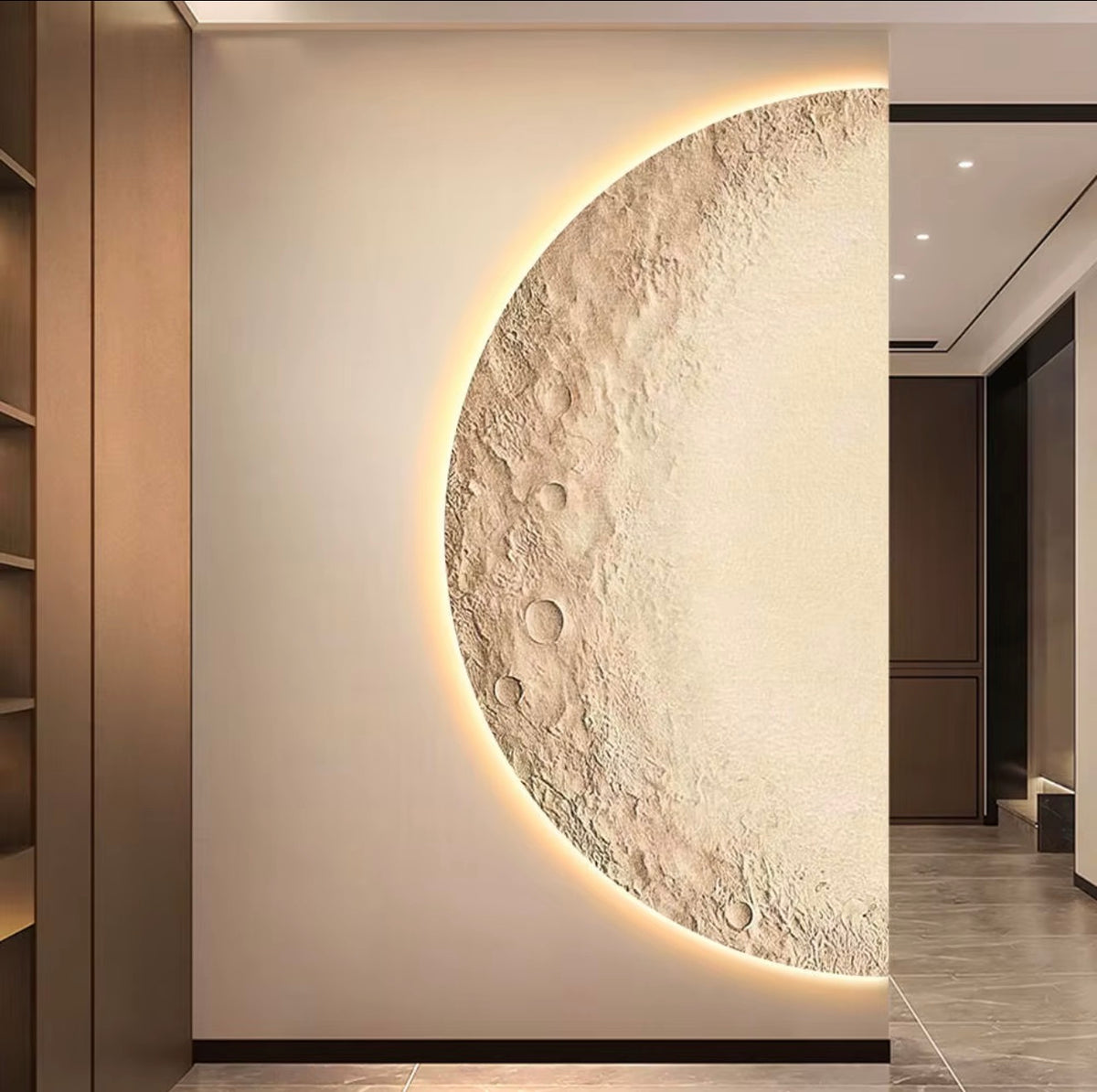 LED Moon Wall Art – 78 × 140 cm