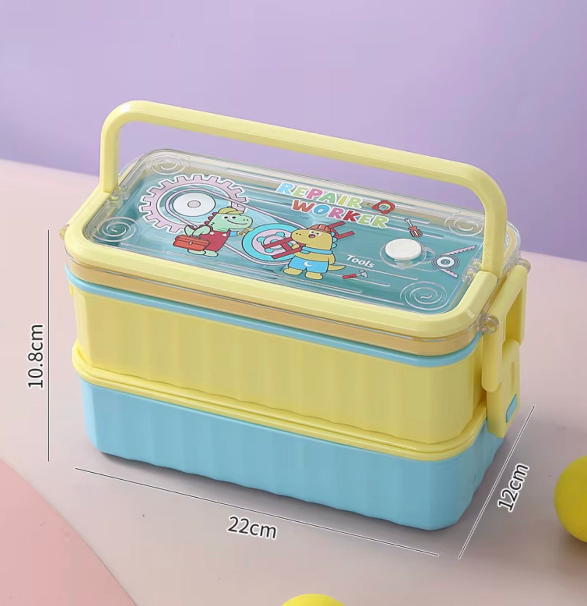 2-Tier Lunch Box with Handle & Mini Bowl – 1360ml