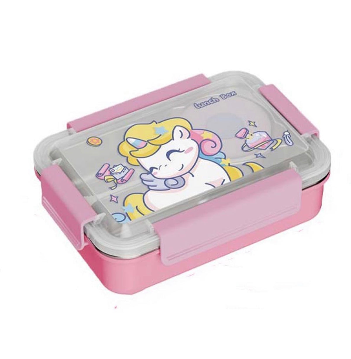 1.7L Stainless Steel Lunch Box with Spoon & Fork