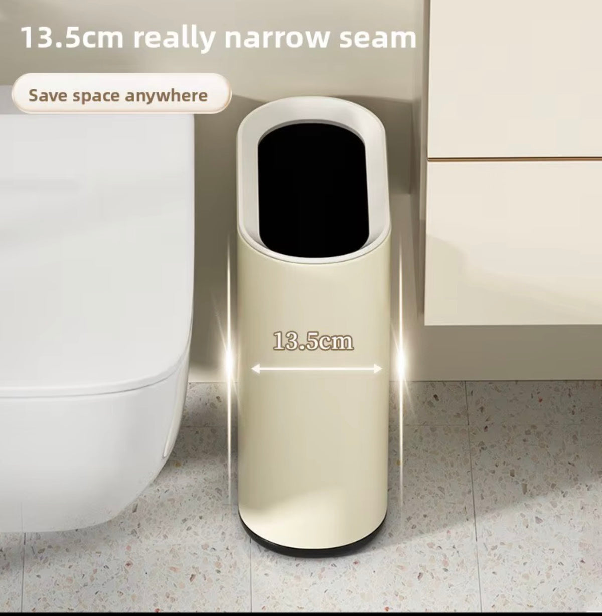 2-Layer Slim Space-Saving Trash Bin