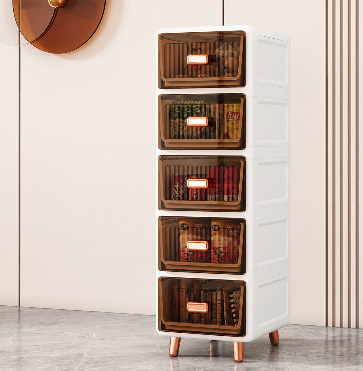 5-Layer Transparent Storage Cabinet