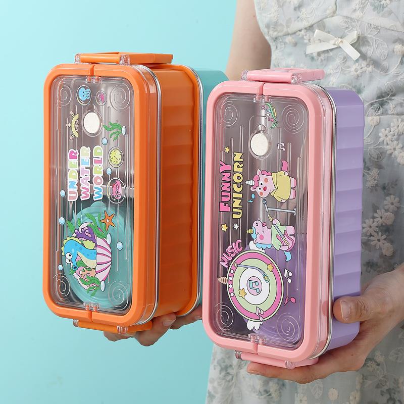 2-Tier Lunch Box with Handle & Mini Bowl – 1360ml