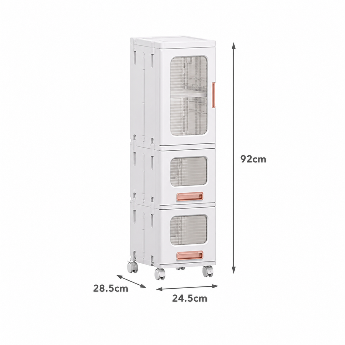 Slim Foldable Storage Cabinet with Drawers