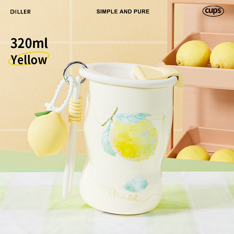 Curved Fruit Ceramic Thermal Mug - 320ml