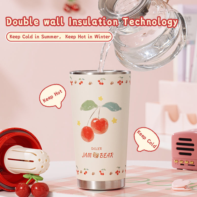 Cherry 560ml Stainless Steel Insulated Tumbler