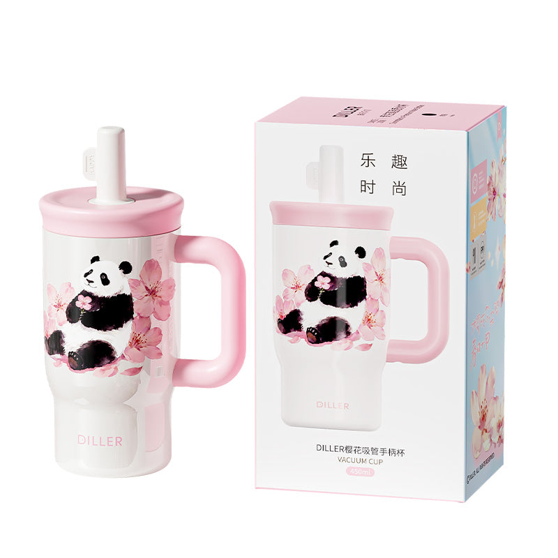 Pink Floral & Panda Stainless Steel Tumbler