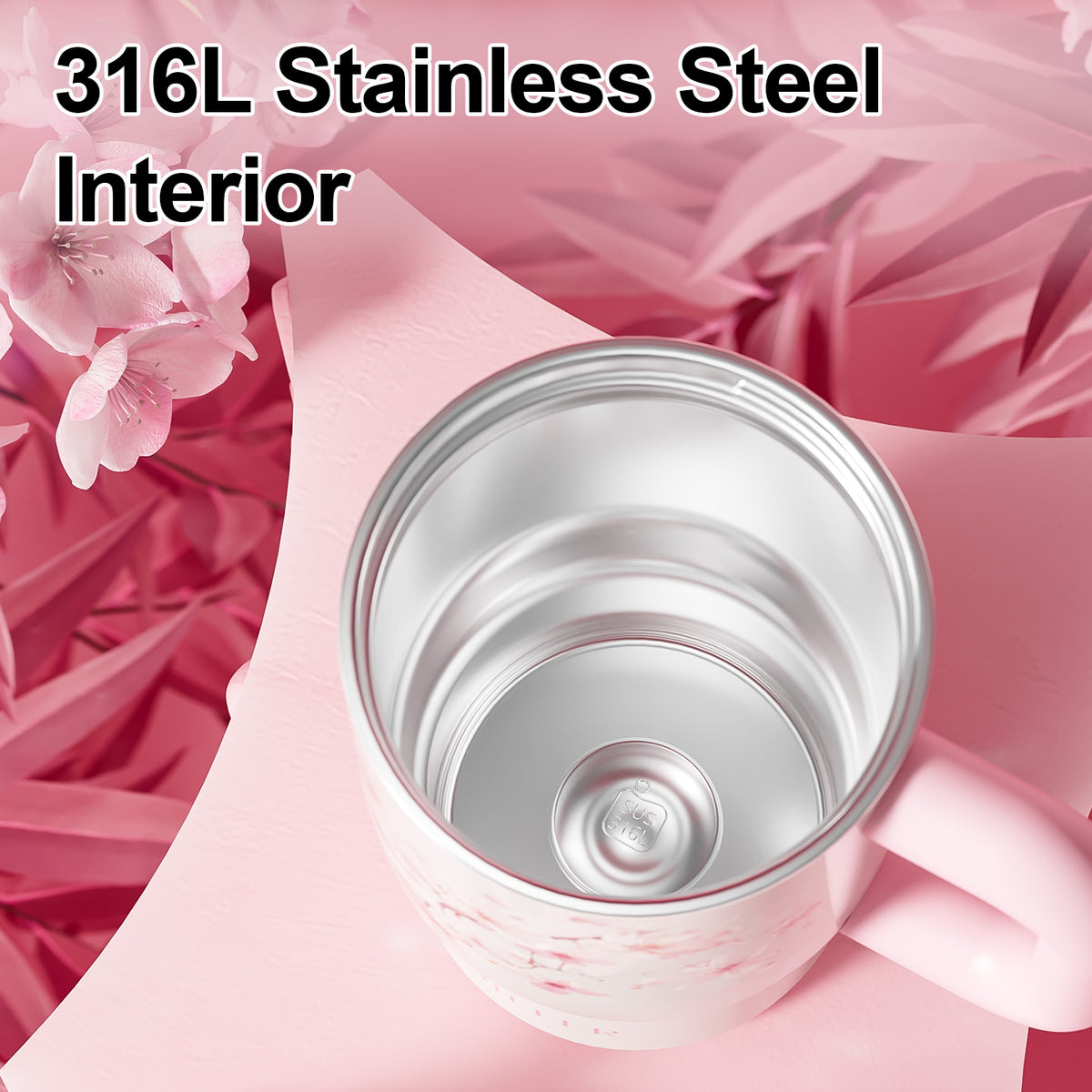 Pink Floral & Panda Stainless Steel Tumbler