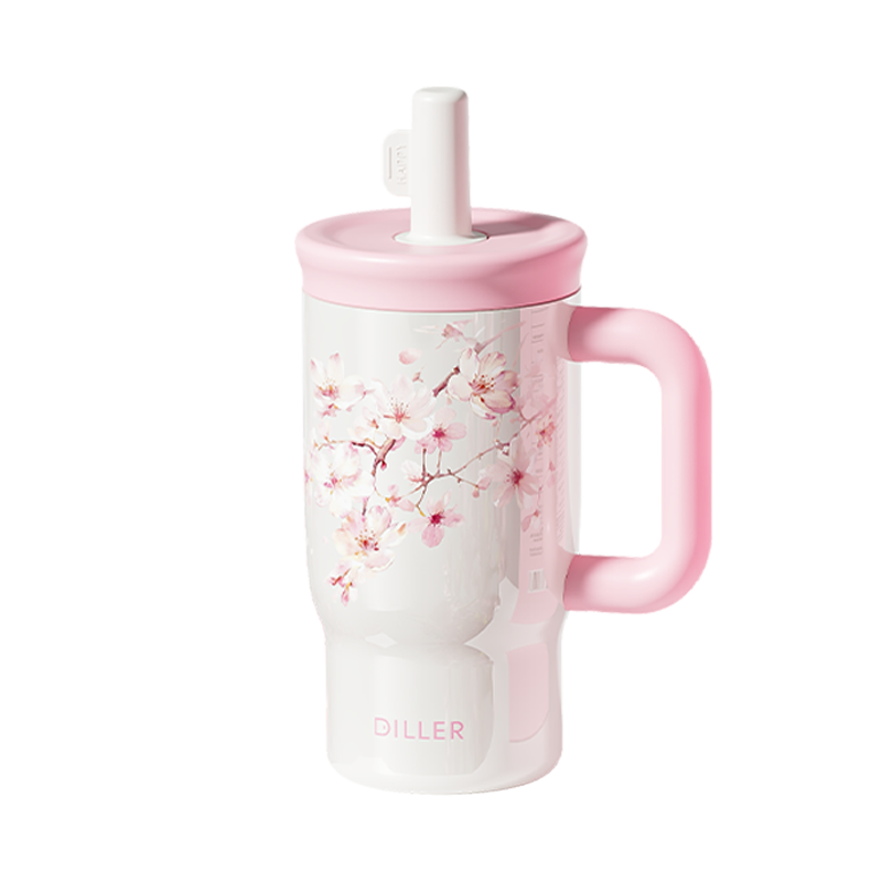 Pink Floral & Panda Stainless Steel Tumbler