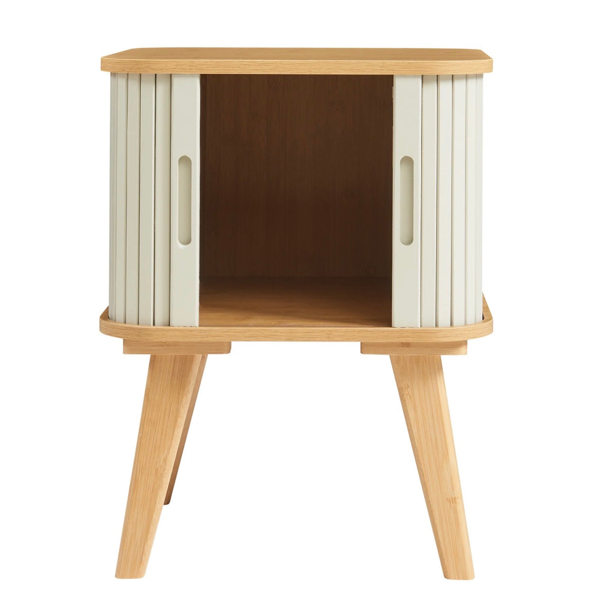 Ribbed Two-Door Bedside Table
