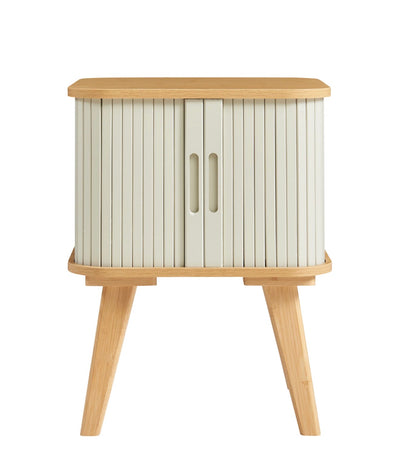 Ribbed Two-Door Bedside Table
