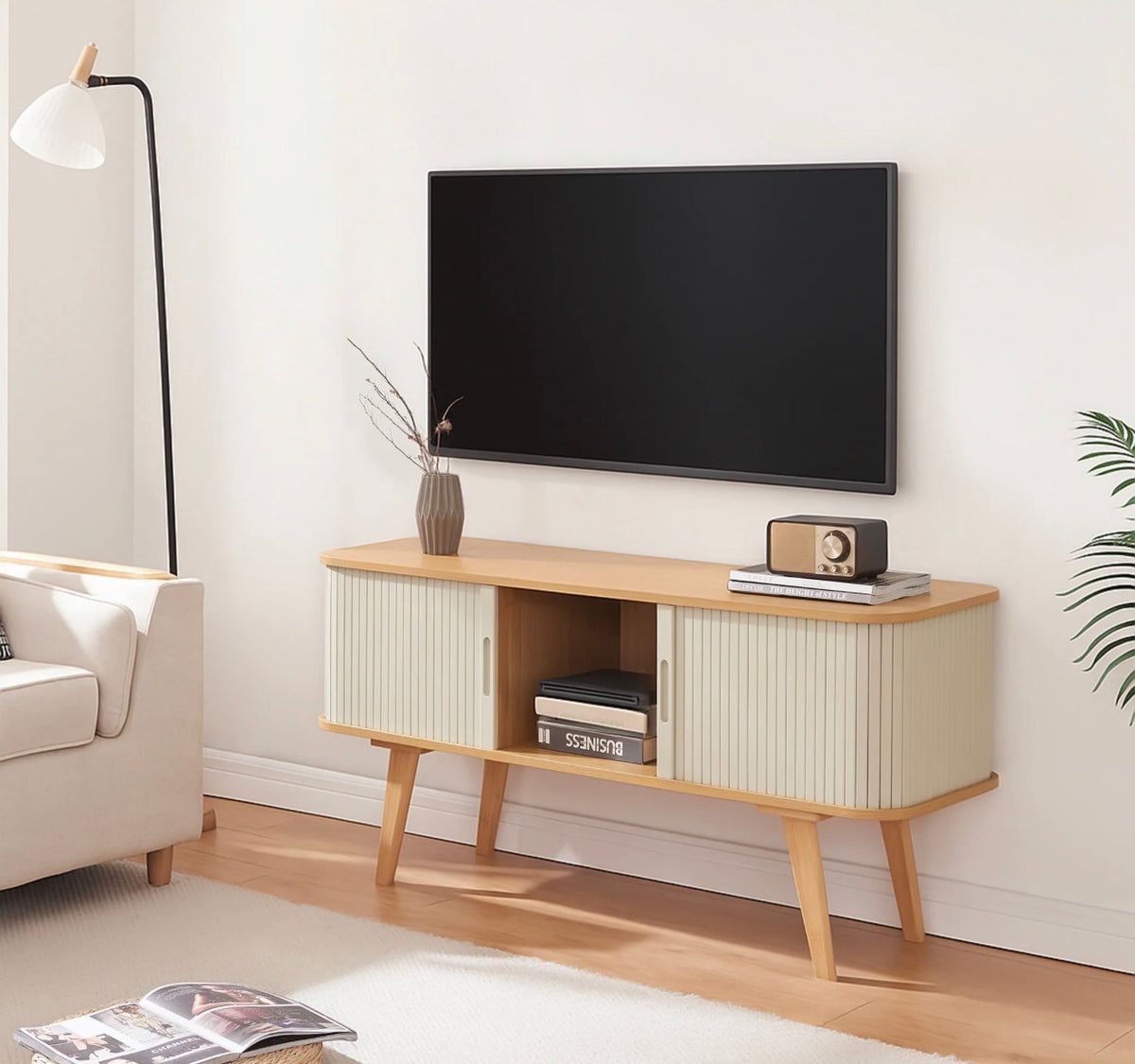Fluted TV Console