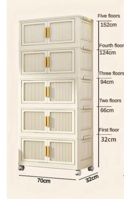 5-Layer Folding Storage Cabinet