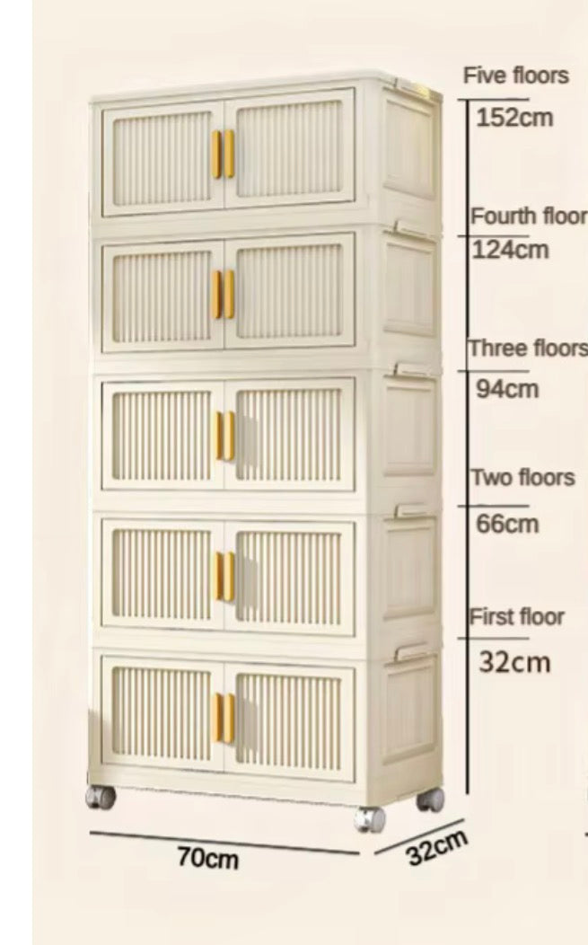5-Layer Folding Storage Cabinet