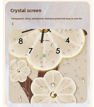 LED Floral Wall Clock – 40 × 80 cm-horizontal