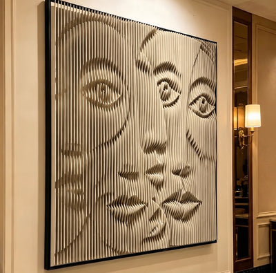 3D Parametric Face Wall Art – 100 × 100 cm