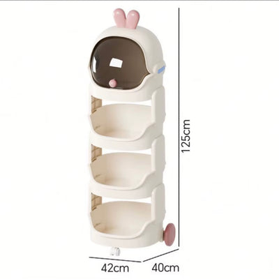 White rabbit four-tier storage organizer