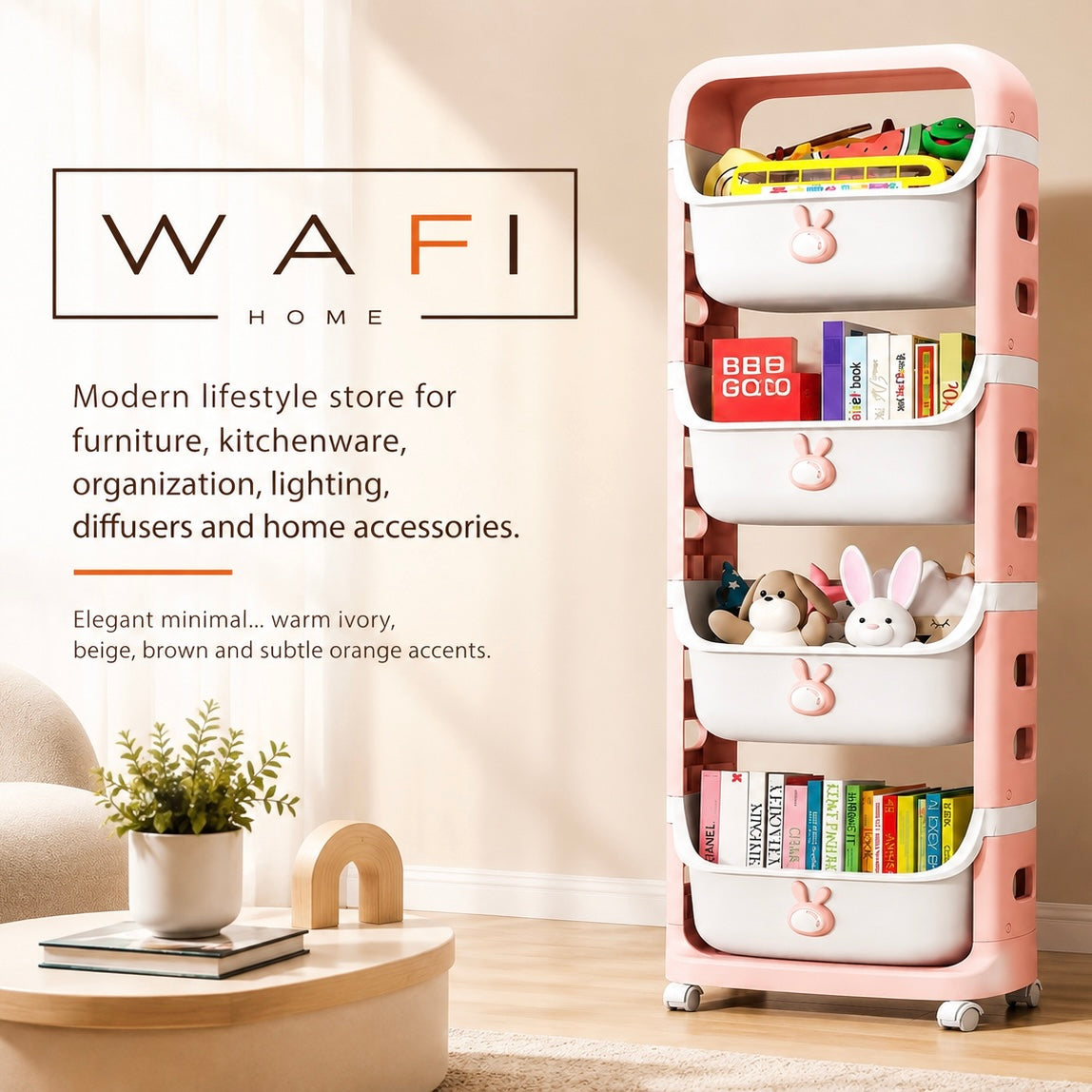 Bunny 4-Tier Rolling Storage Organizer.